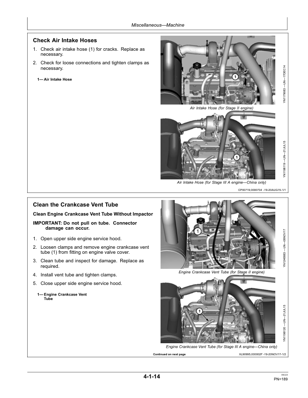 John Deere E210, E210LC Excavators Operator’s Manuals (OMT358611X19) Workshop Guide