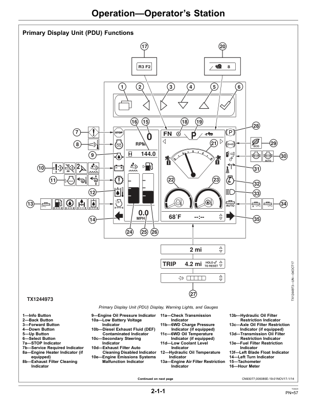 John Deere 770G, 770GP, 772G, 772GP Motor Graders Operator’s Manuals (OMT363020X19) Workshop Guide