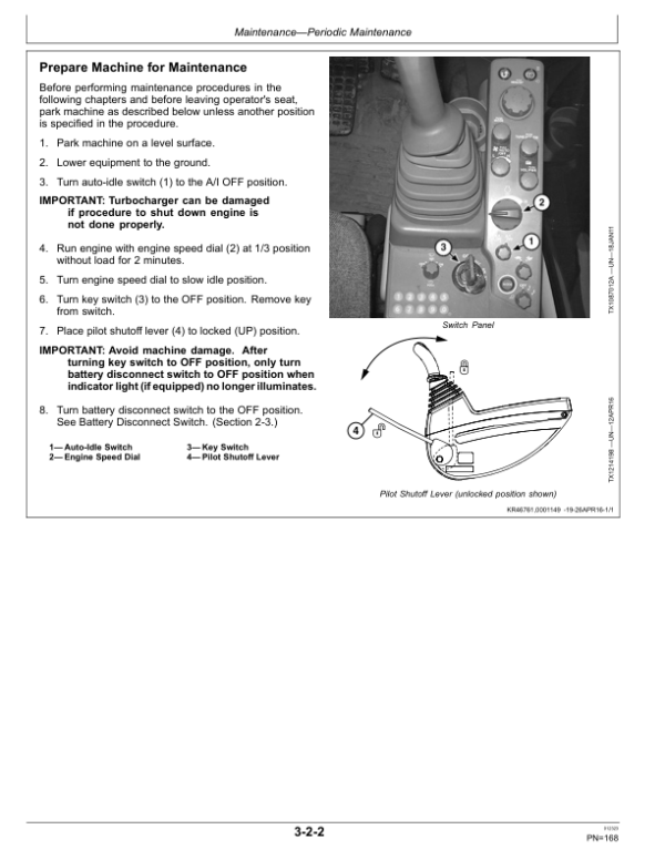 John Deere 2656GLC Log Loaders Operator’s Manuals (OMT388073X19) Workshop Guide