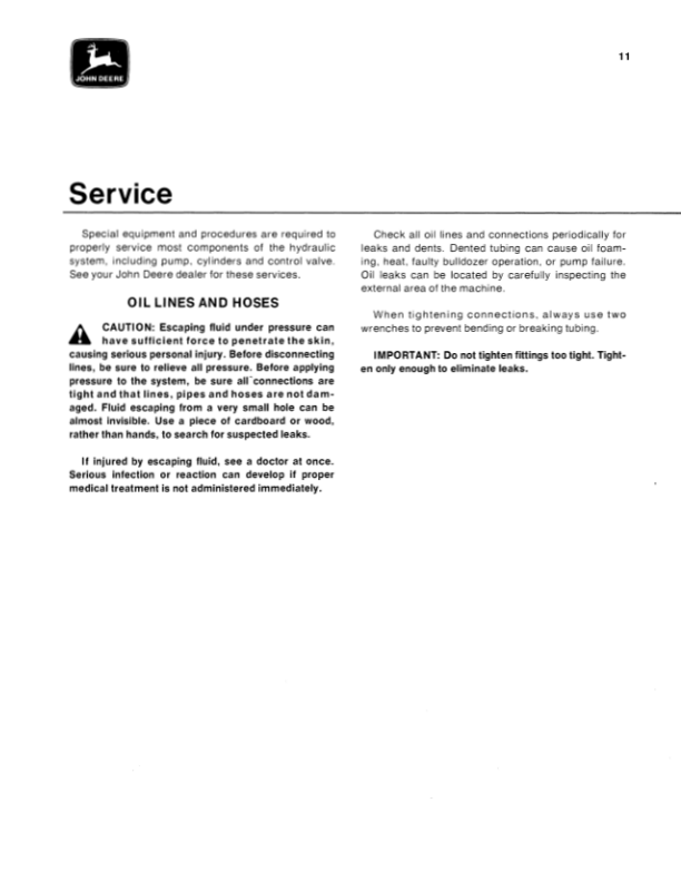John Deere 6300 Attachments Operator’s Manuals (OMT40196) Workshop Guide
