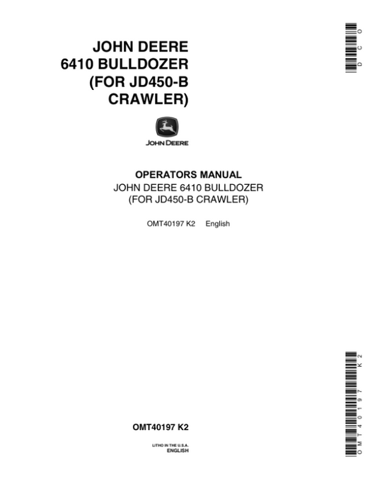 John Deere 6410 Attachments Operator’s Manuals (OMT40197) Workshop Guide