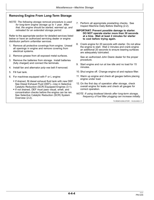 John Deere 344L Loaders Operator’s Manuals (OMT404539X19) Workshop Guide