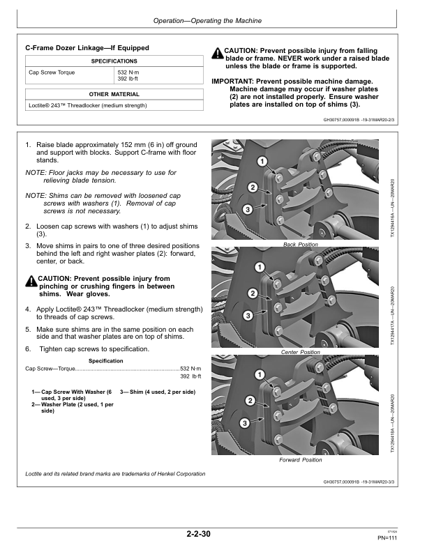 John Deere 750L Crawler Dozers Operator’s Manuals (OMT409551X19) Workshop Guide