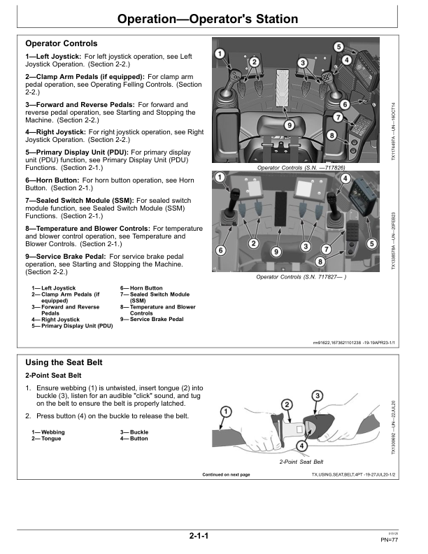 John Deere 643L-II Wheeled Feller Bunchers Operator’s Manuals (OMT412052X19) Workshop Guide