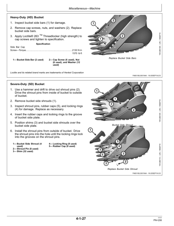 John Deere E240, E240LC, E260LC Excavators Operator’s Manuals (OMT417971X019) Workshop Guide