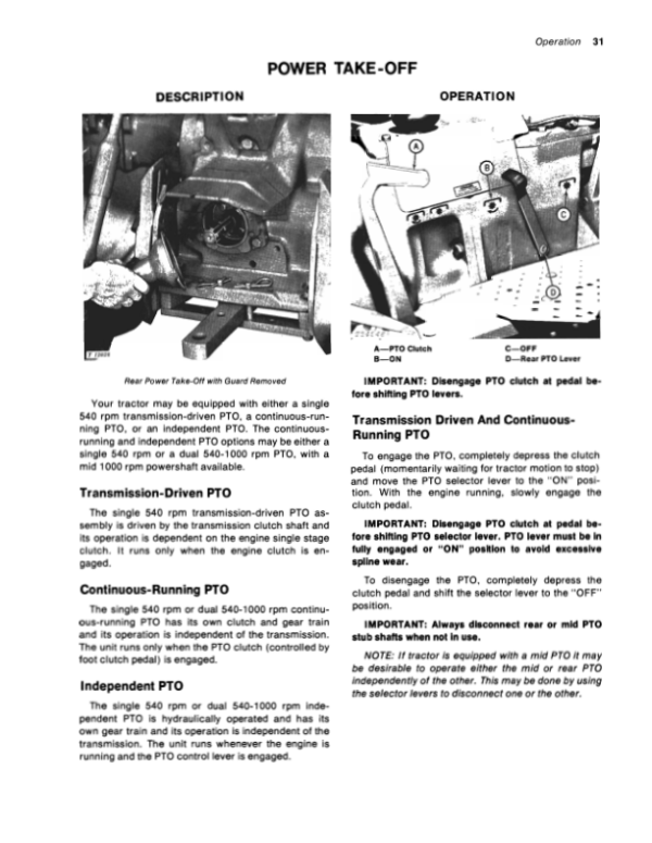 John Deere 401, 401A Tractors Operator’s Manuals (OMT42367) Workshop Guide