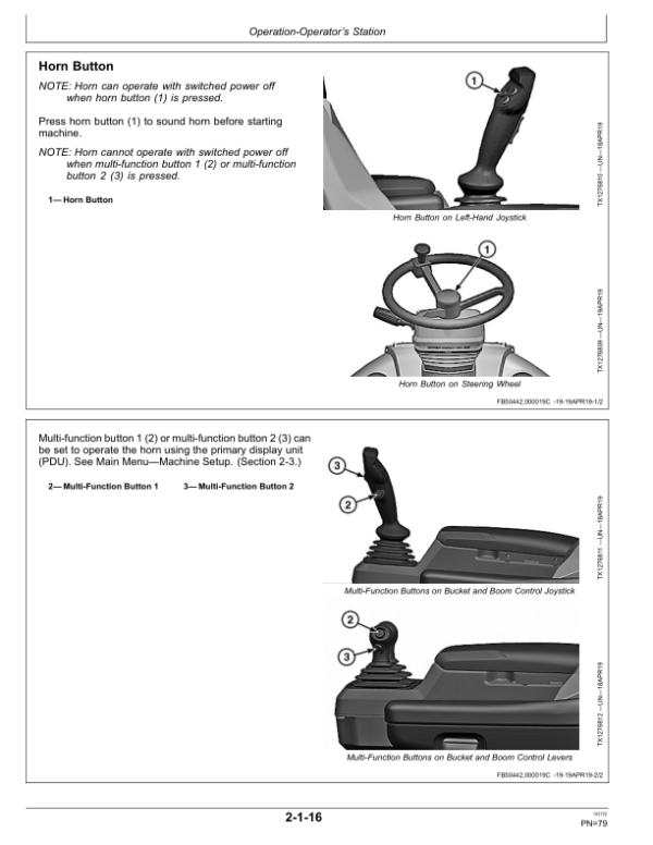 John Deere 844L Loaders Operator’s Manuals (OMT426216X19) Workshop Guide