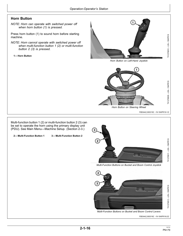 John Deere 844L Loaders Operator’s Manuals (OMT426216X19) Workshop Guide