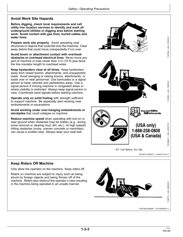 John Deere 310SL HL, 410L Backhoe Loaders Operator’s Manuals (OMT426488X19) Workshop Guide