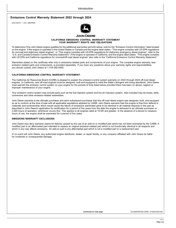 John Deere 724L Loaders Operator’s Manuals (OMT426947X19) Workshop Guide