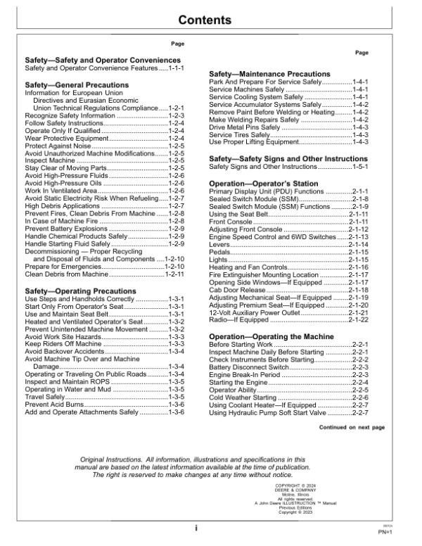 John Deere 770G, 772G Motor Graders Operator’s Manuals (OMT429556X19) Workshop Guide