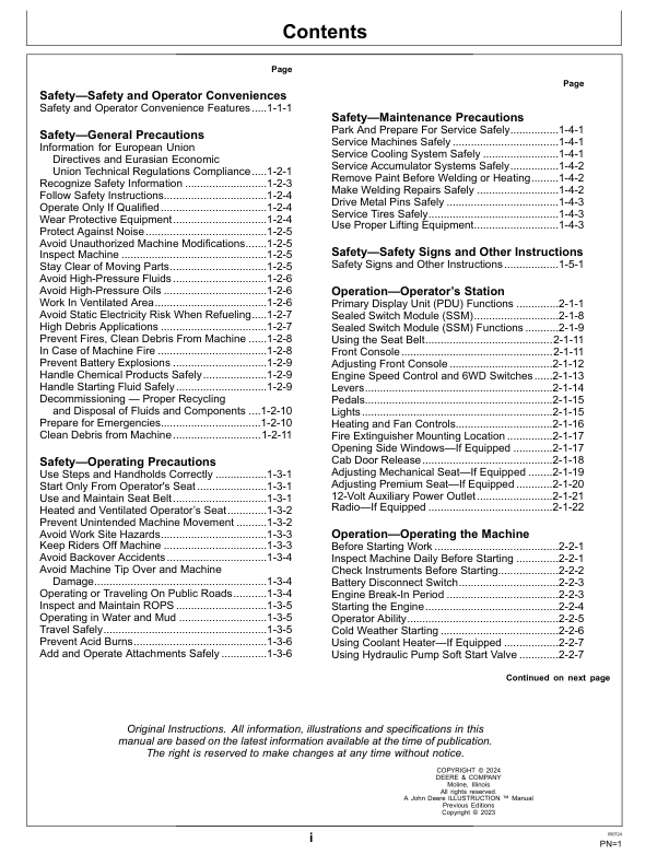 John Deere 770G, 772G Motor Graders Operator’s Manuals (OMT429556X19) Workshop Guide