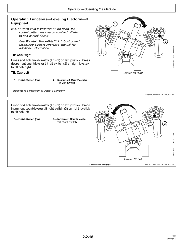 John Deere 803MH, 853MH, 859MH Tracked Harvesters Operator’s Manuals (OMT430919X019) Workshop Guide