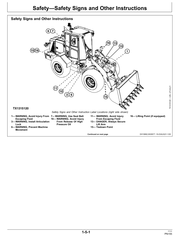John Deere 444 G Loaders Operator’s Manuals (OMT440975X019) Workshop Guide
