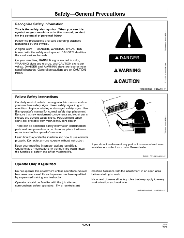John Deere HH90 Hydraulic Hammers Operator’s Manuals (OMT443817X019) Workshop Guide