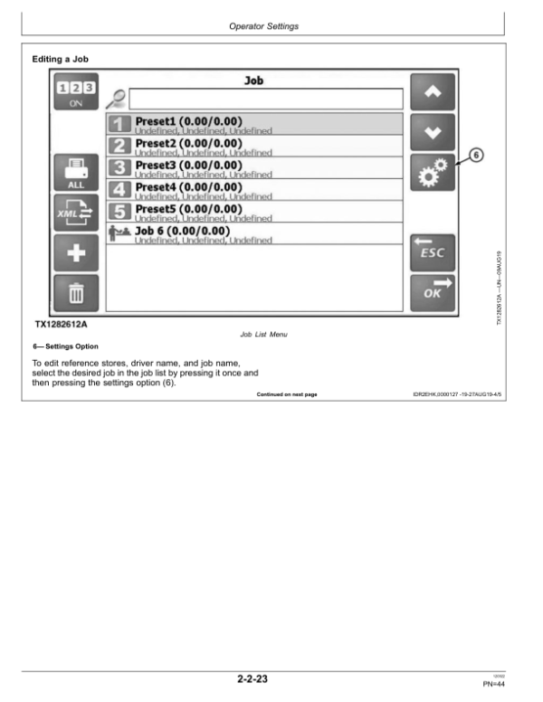 John Deere 744L, 824L, 844L, 844LAH Loaders Operator’s Manuals (OMT447731X019) Workshop Guide