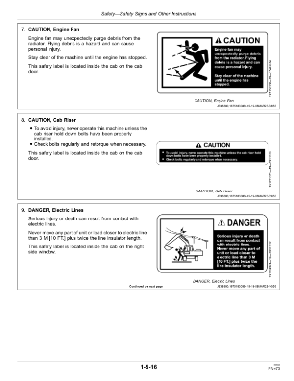 John Deere 2956G Log Loaders Operator’s Manuals (OMT450702X019) Workshop Guide