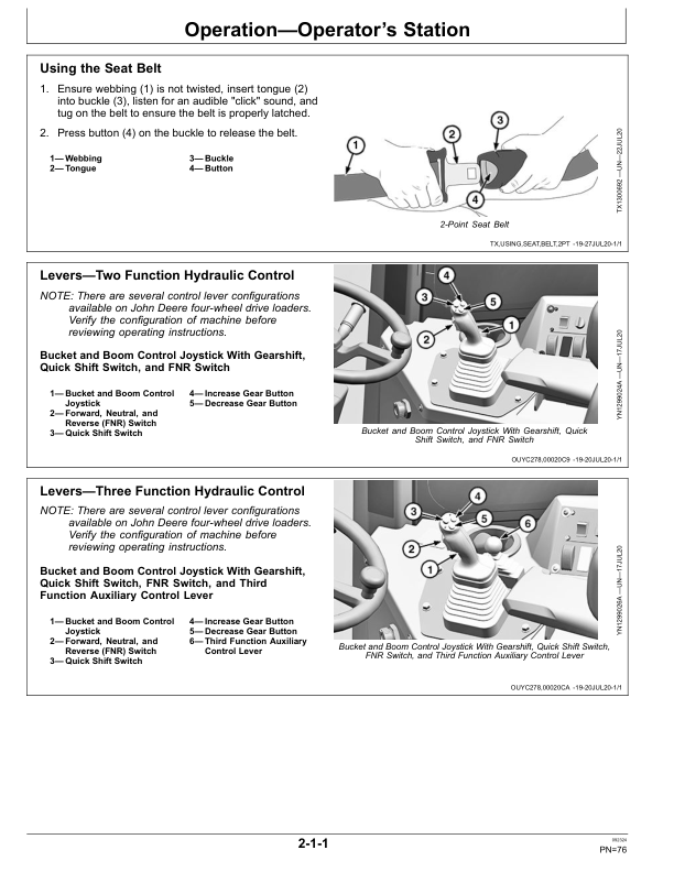 John Deere 544 G Loaders Operator’s Manuals (OMT468695X019) Workshop Guide