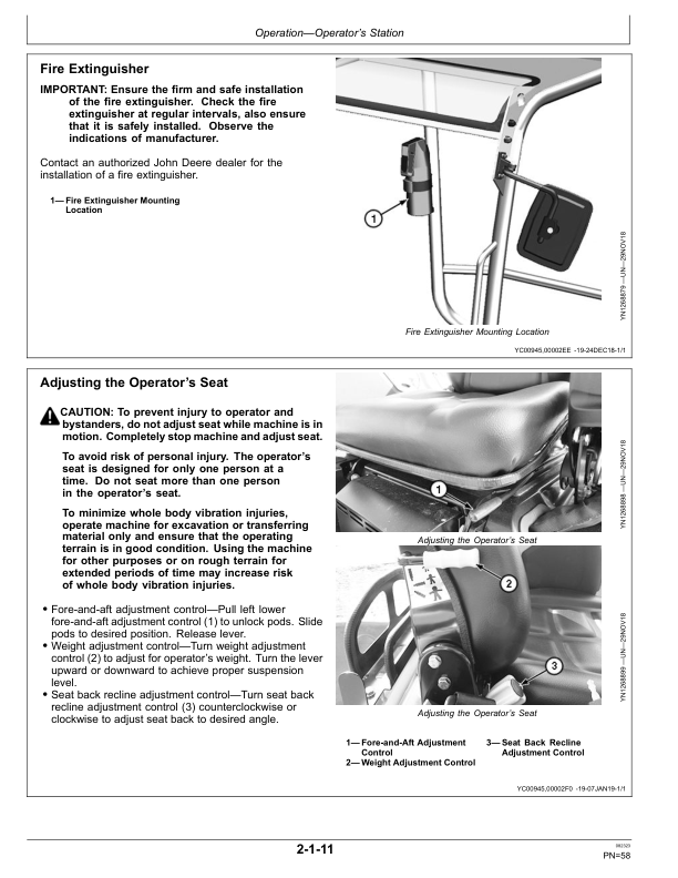 John Deere E18ZS Excavators Operator’s Manuals (OMT474367X19) Workshop Guide