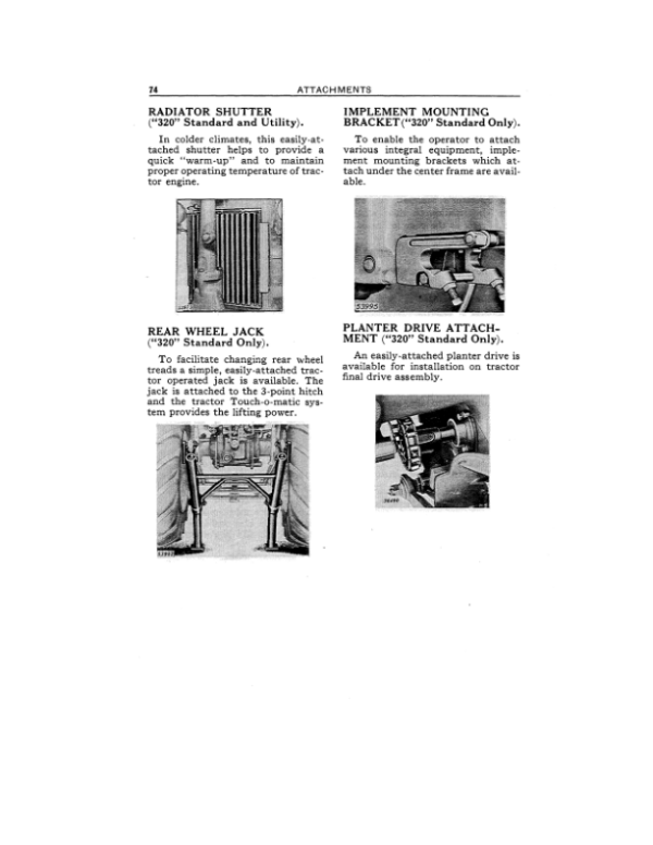 John Deere 320 Series Standard, Utility Tractor (325001-) Operator’s Manual (OMT47757) Workshop Guide