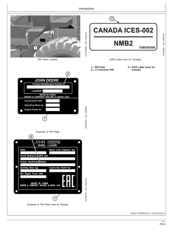 John Deere 544 G Loaders Operator’s Manuals (OMT479847X019) Workshop Guide
