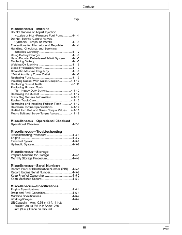 John Deere 17 P Excavators Operator’s Manuals (OMT489504X019) Workshop Guide