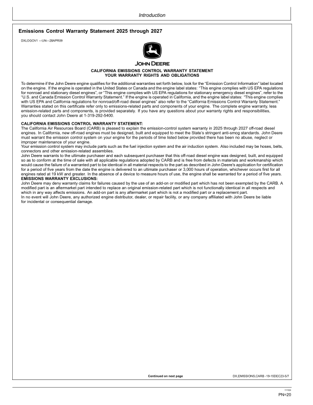 John Deere 620 P, 622 P Motor Graders Operator’s Manuals (OMT494130X019) Workshop Guide