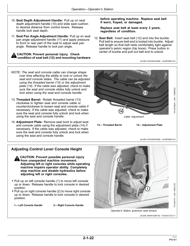 John Deere 380 P Excavators Operator’s Manuals (OMT497965X019) Workshop Guide