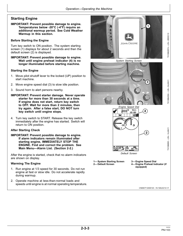 John Deere 130 P Excavators Operator’s Manuals (OMT499729X019) Workshop Guide