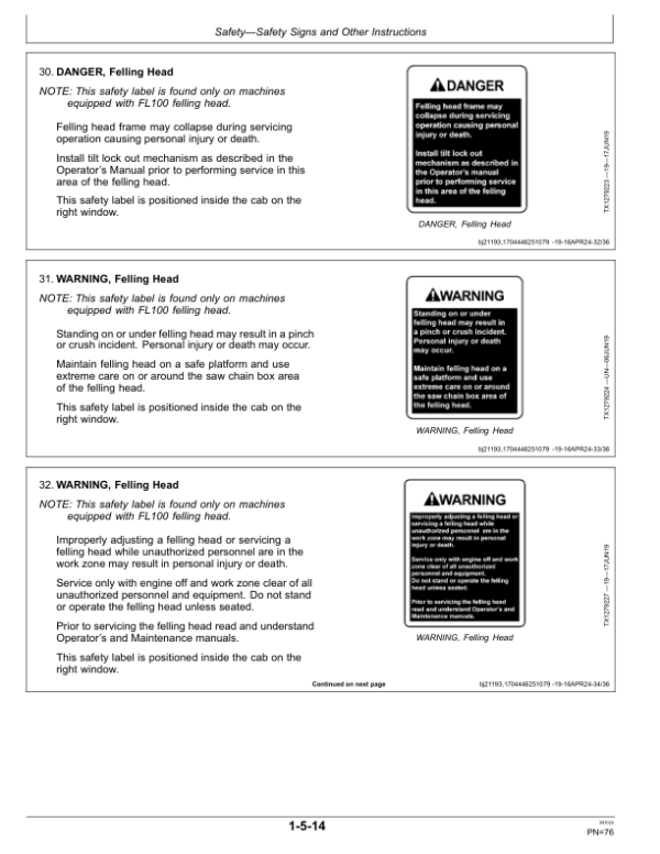 John Deere 959ML Shovel Logger Operator’s Manuals (OMT500005X019) Workshop Guide
