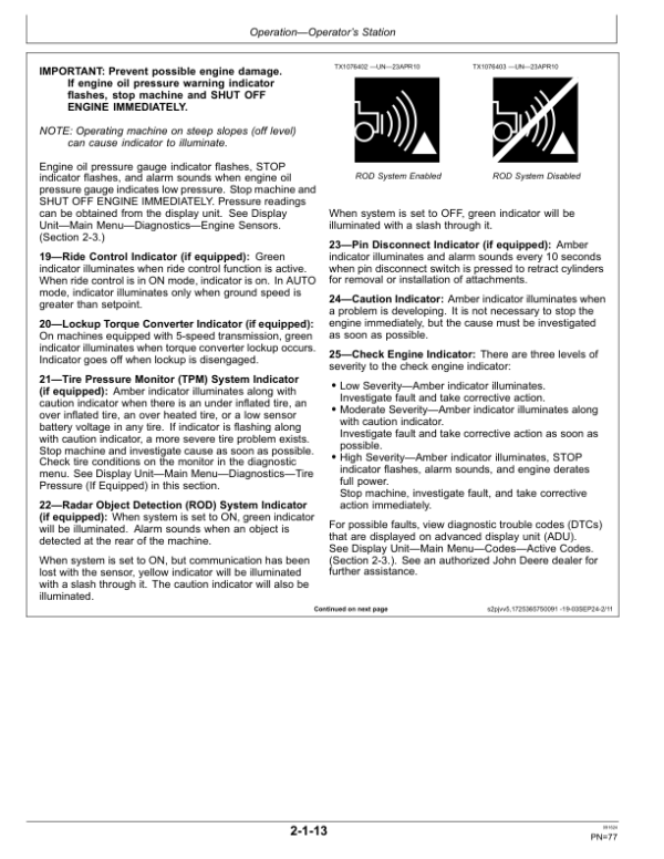 John Deere 524 P Loaders Operator’s Manuals (OMT505719X019) Workshop Guide