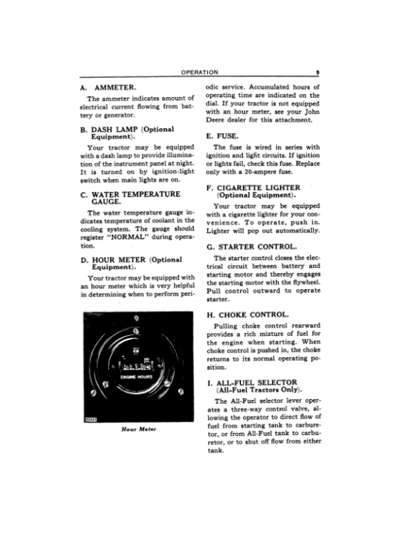 John Deere 330 Standard & Utility Tractors Operator’s Manual (OMT59558) Workshop Guide