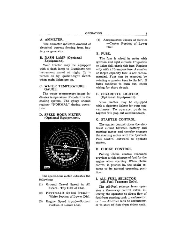 John Deere 430 Row-Crop Utility Tractor Operator’s Manual (OMT65558) Workshop Guide