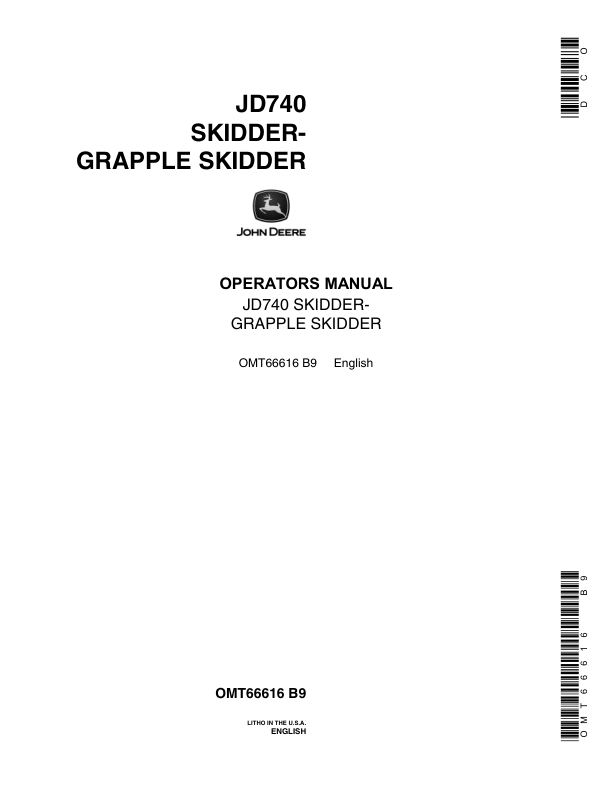 John Deere 740A Skidders Operator’s Manuals (OMT66616) Workshop Guide
