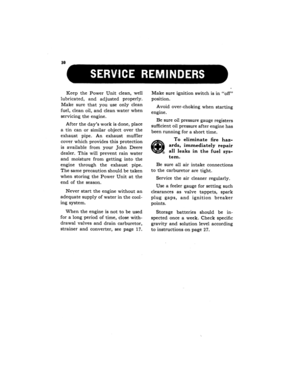 John Deere TA-145-L Power Unit Operator’s Manual (OMT76359) Workshop Guide