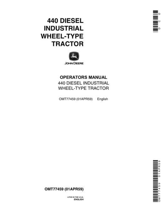 John Deere 440ID Tractors Operator’s Manuals (OMT77459) Workshop Guide