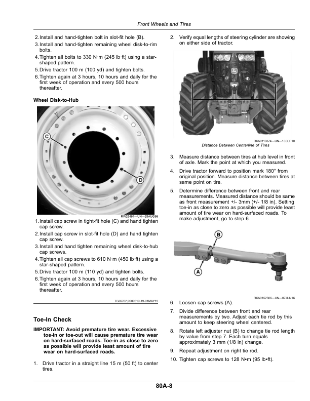 John Deere 7R 210, 7R 230, 7R 250, 7R 270, 7R 290, 7R 310, 7R 330 7R Tractors (110101) Operator’s Manual (OMTA17292) Workshop Guide