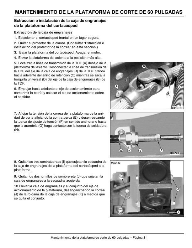 John Deere F735 Front Mowers (010001-) Operator’s Manual (OMTCU12447) Workshop Guide