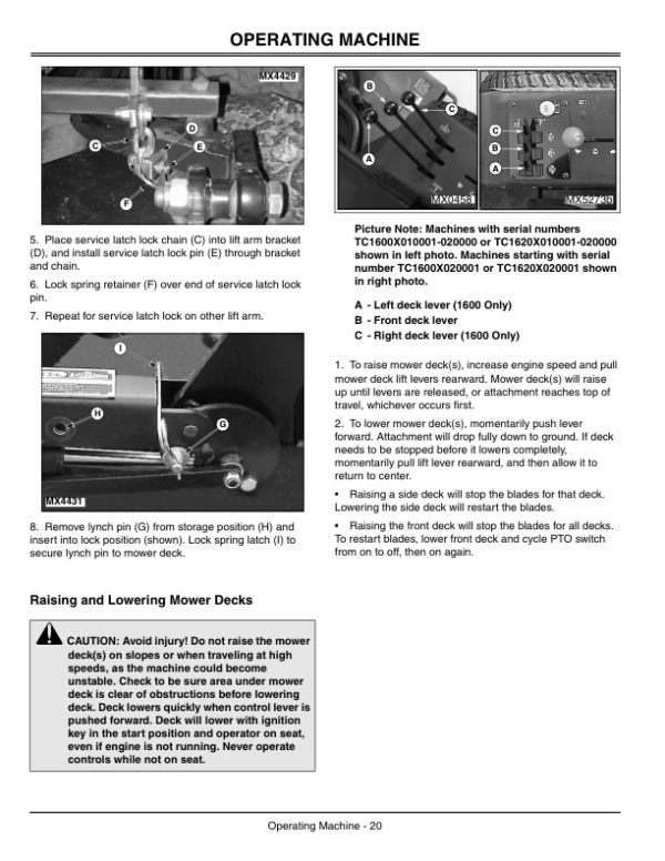 John Deere 1600 & 1620 Wide Area Mower (010001-) Operator’s Manual (OMTCU14565) Workshop Guide