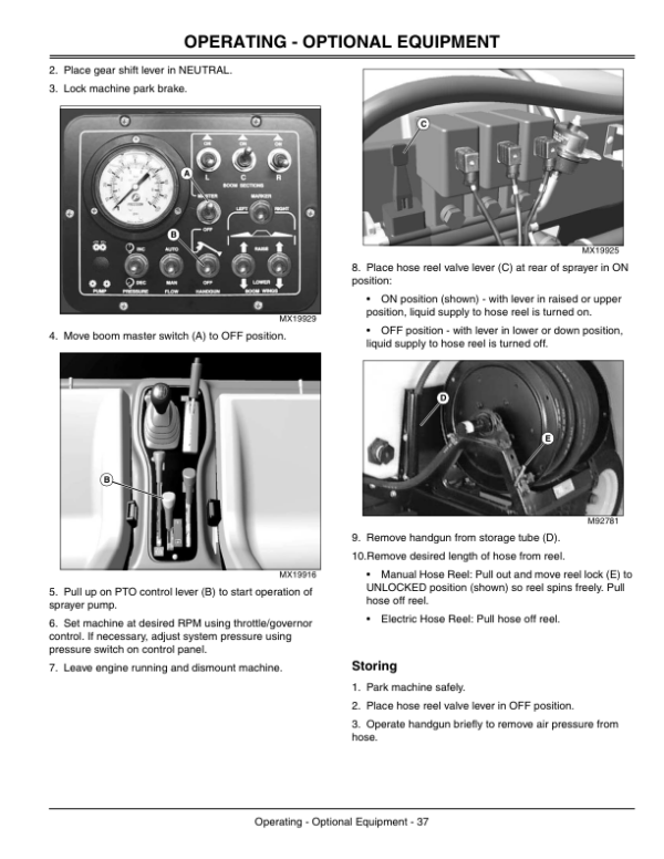 John Deere HD200 Sprayer Attachment Export Edition (030001-35100) Operator’s Manual (OMTCU17727) Workshop Guide