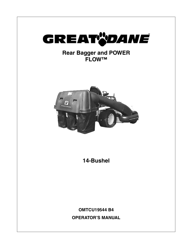 John Deere Rear Bagger & Powerflow 14 Bushel Operator’s Manual (OMTCU19544) Workshop Guide