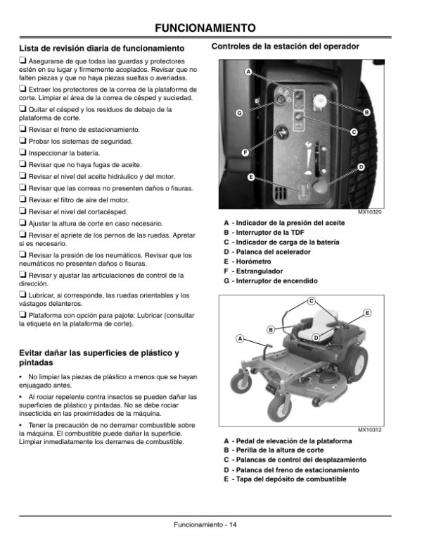 John Deere 737, 757 Mid-Mount ZTrak *w/Deck (030001-) Operator’s Manual (OMTCU19632) Workshop Guide