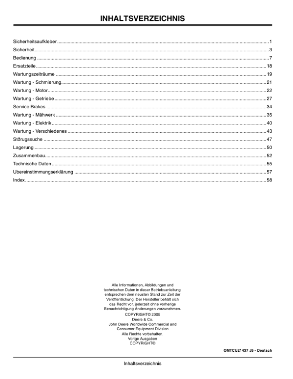 John Deere 7H17 Commercial Walk Behind Mower Operator’s Manual (OMTCU21437) Workshop Guide