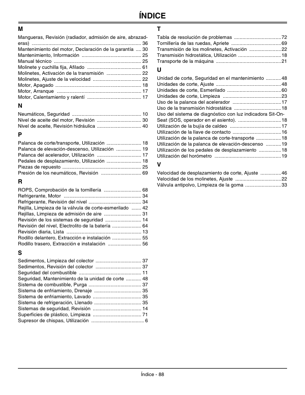 John Deere Trim, Surrounds Mower 2653B (030001-050000) Operator’s Manual (OMTCU26451) Workshop Guide