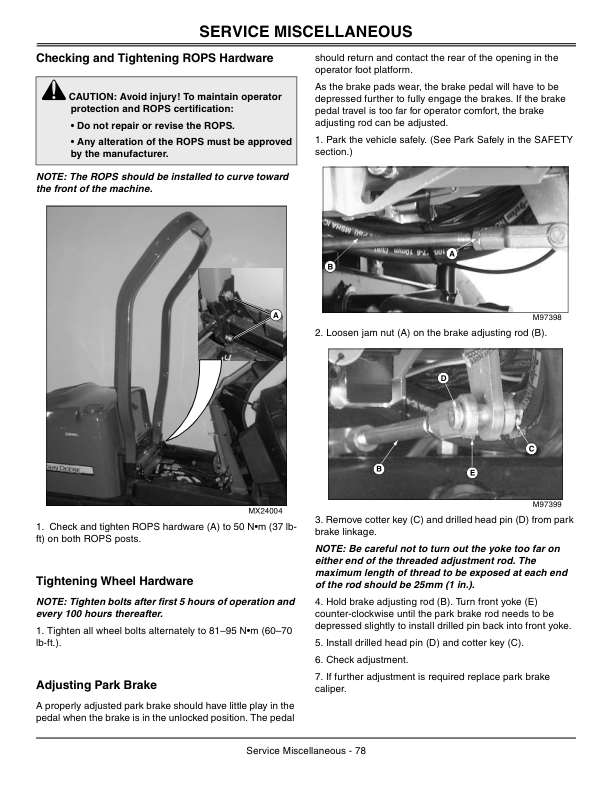 John Deere 2500B & 2500E Hybrid Riding Greens Mower Export Edition (030001-040000) Operator’s Manual (OMTCU26532) Workshop Guide