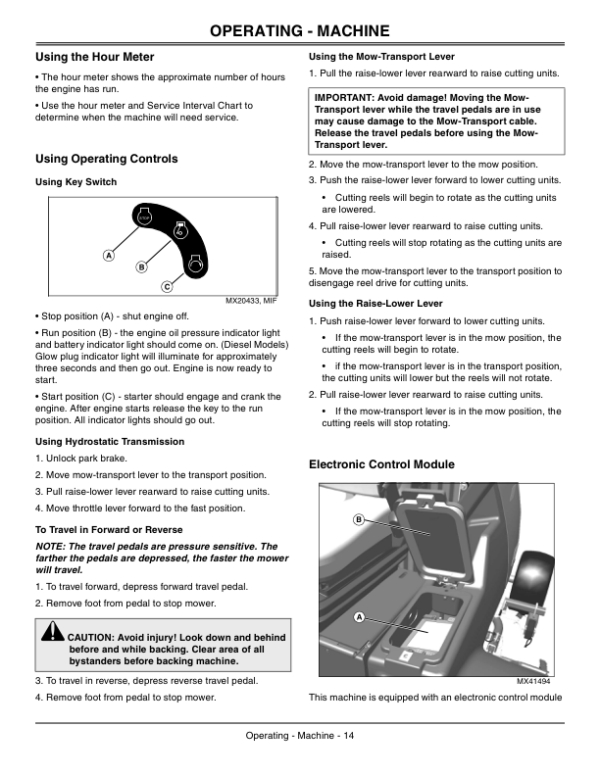 John Deere 7500, 7500 E-Cut, 7700, 8500, 8500 E-Cut, 8700, 8800 Lightweight Fairway Mower Operator’s Manual (OMTCU26681) Workshop Guide