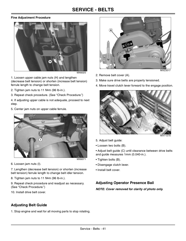 John Deere 180C, 220C, 260C Walk-Behind Mower Operator’s Manual (OMTCU28063) Workshop Guide