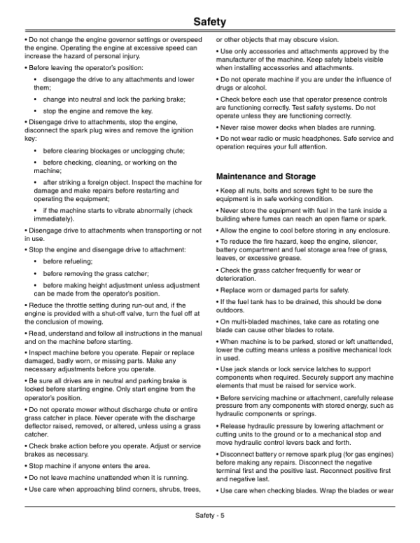John Deere Mid Mount ZTrak 997 (060001-) Operator’s Manual (OMTCU29413) Workshop Guide