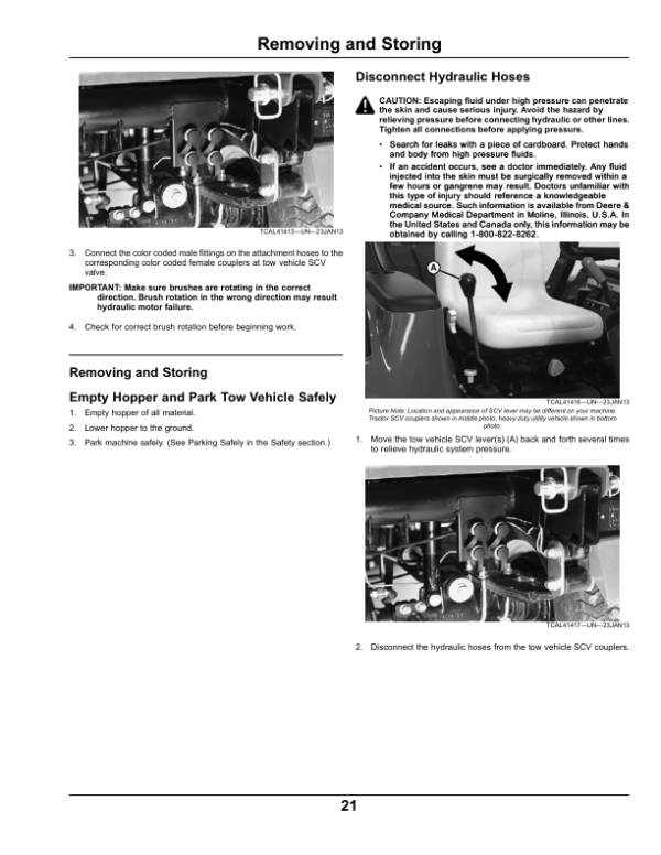 John Deere TC125Turf Collection System (North American) Operator’s Manual (OMTCU30922) Workshop Guide