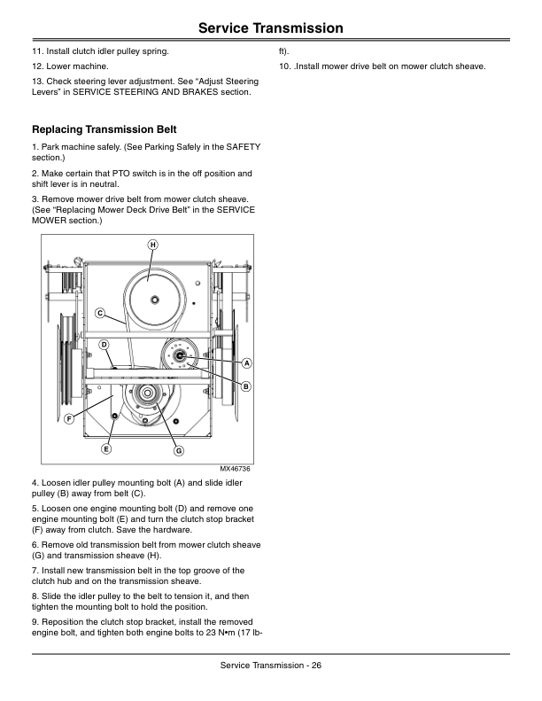 John Deere WG32A, WG36A, WG48A Commercial Walk-Behind Mower North America (010001-030000) Operator’s Manual (OMTCU30940) Workshop Guide